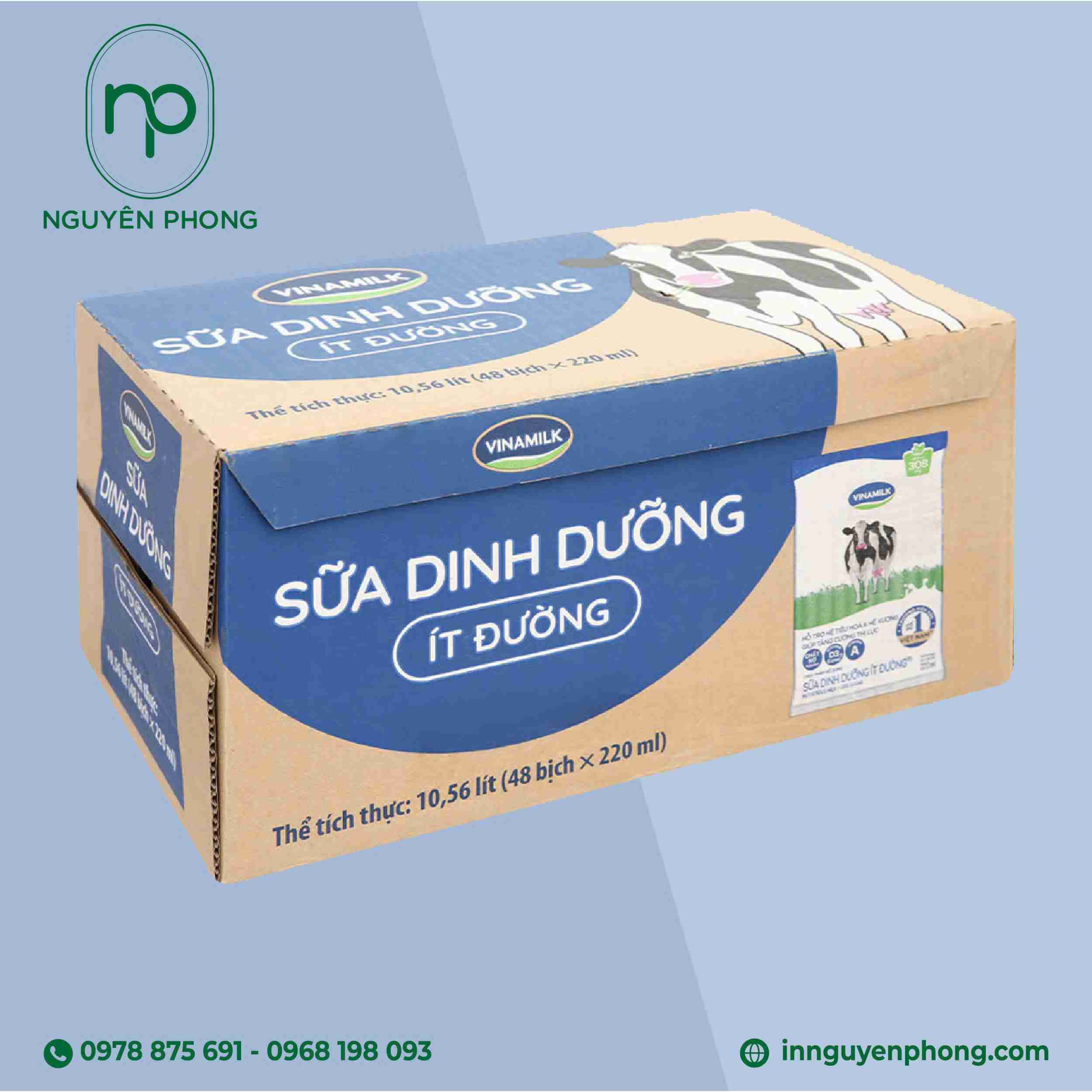 Mẫu thùng sữa dinh dưỡng của hàng vinamilk